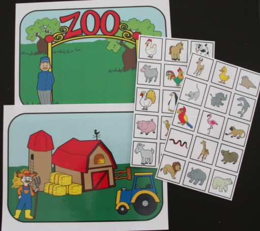 Jeu de tri et de classement (Le zoo)